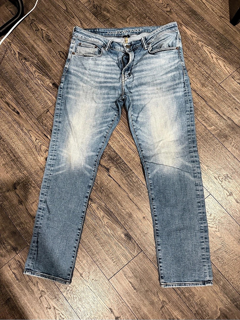 American Eagle Slim Jeans Straight Leg Jeans in Blue Waist 34